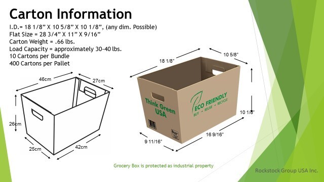 Reusable Grocery Box/Corrugated Folding Tote (10 Pack) gallery