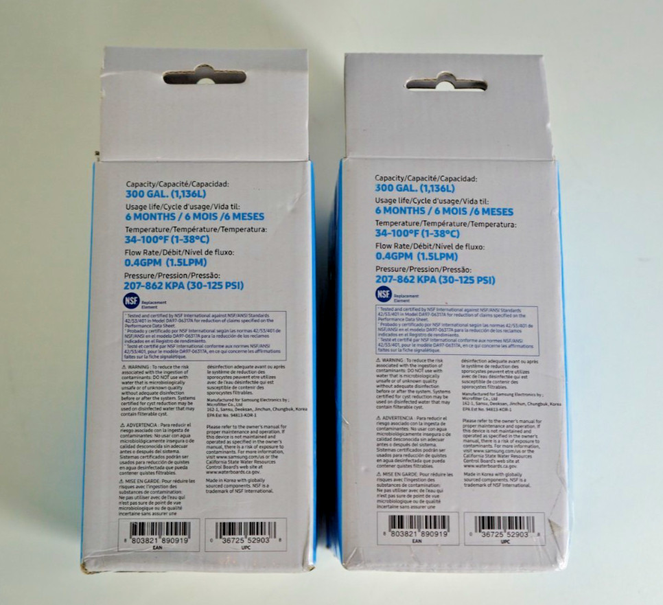 2 Genuine OEM Samsung DA29-00003G Refrigerator Water Filter -New Sealed gallery