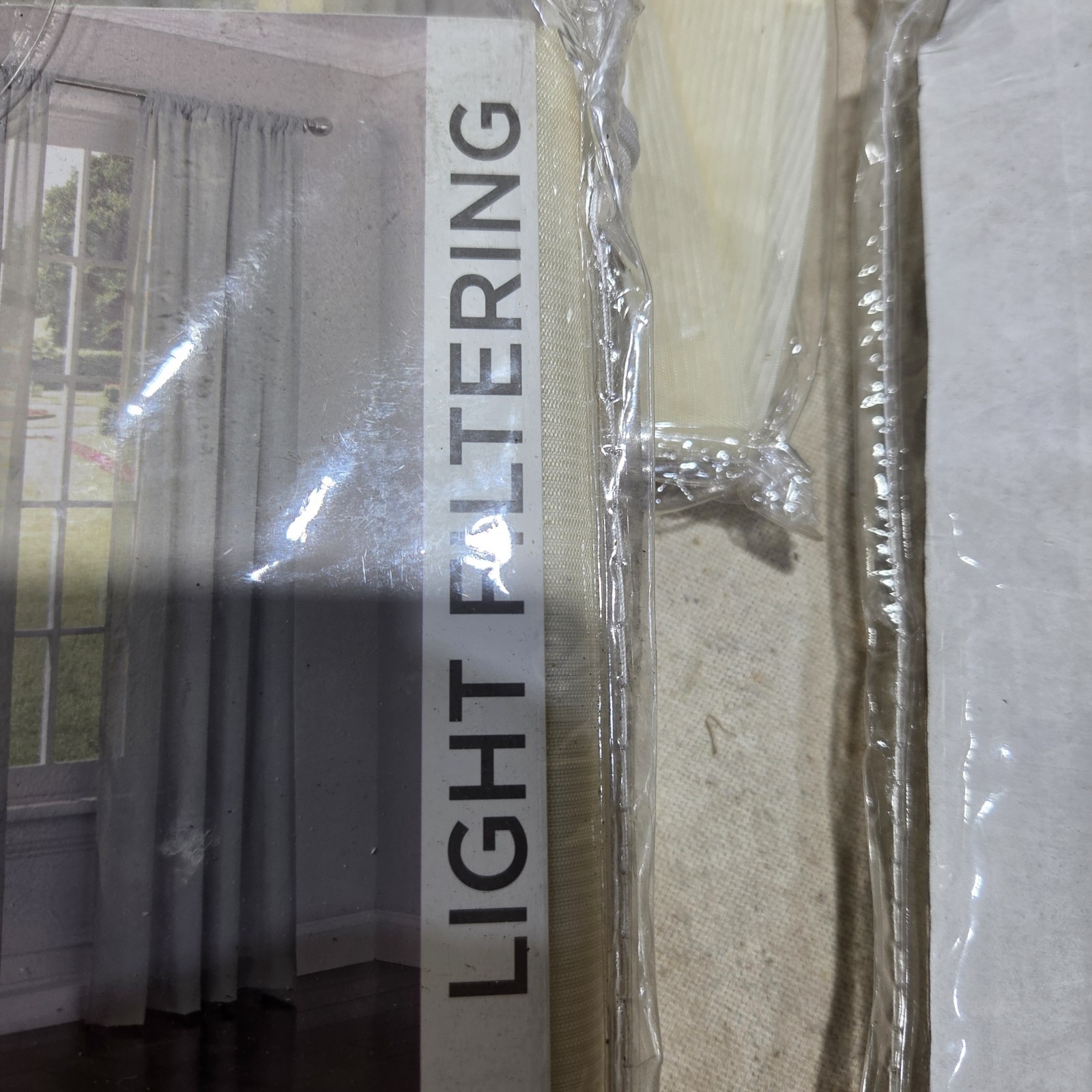 Eclipse Chelsea Light Filtering Rod Pocket Curtain Panel 52 x 95 Ivory Polyester gallery