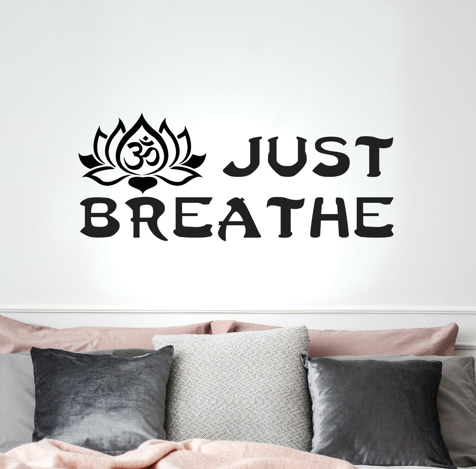 Vinyl Wall Decal Lettering Just Breathe Yoga Stickers 15 in x 35 in gz267 gallery