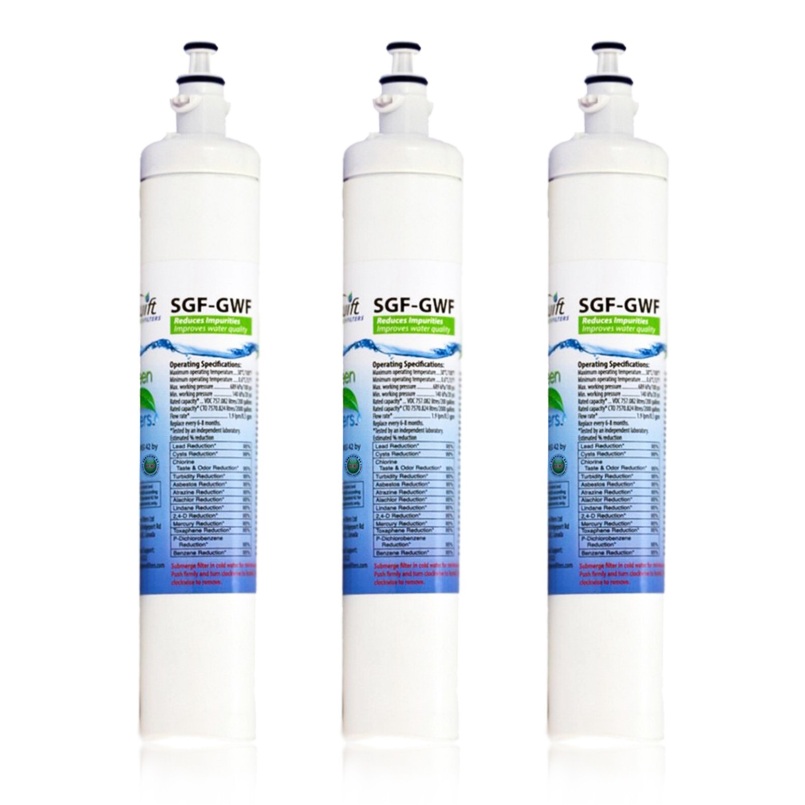 Compatible With SGF-GWF GE GWF, RPWF, WSG-4 ,PFE29P Water Filter For (3 Pack) gallery