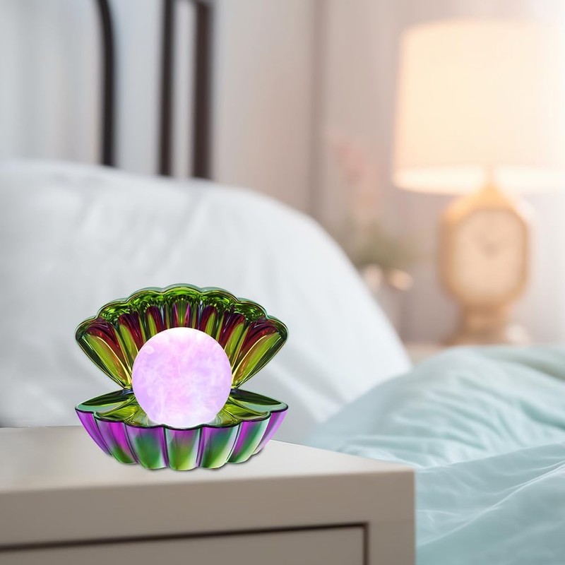 Electroplating Colorful Shell Pearl LED Night Light RGB 8 Colors Changing Lamp gallery