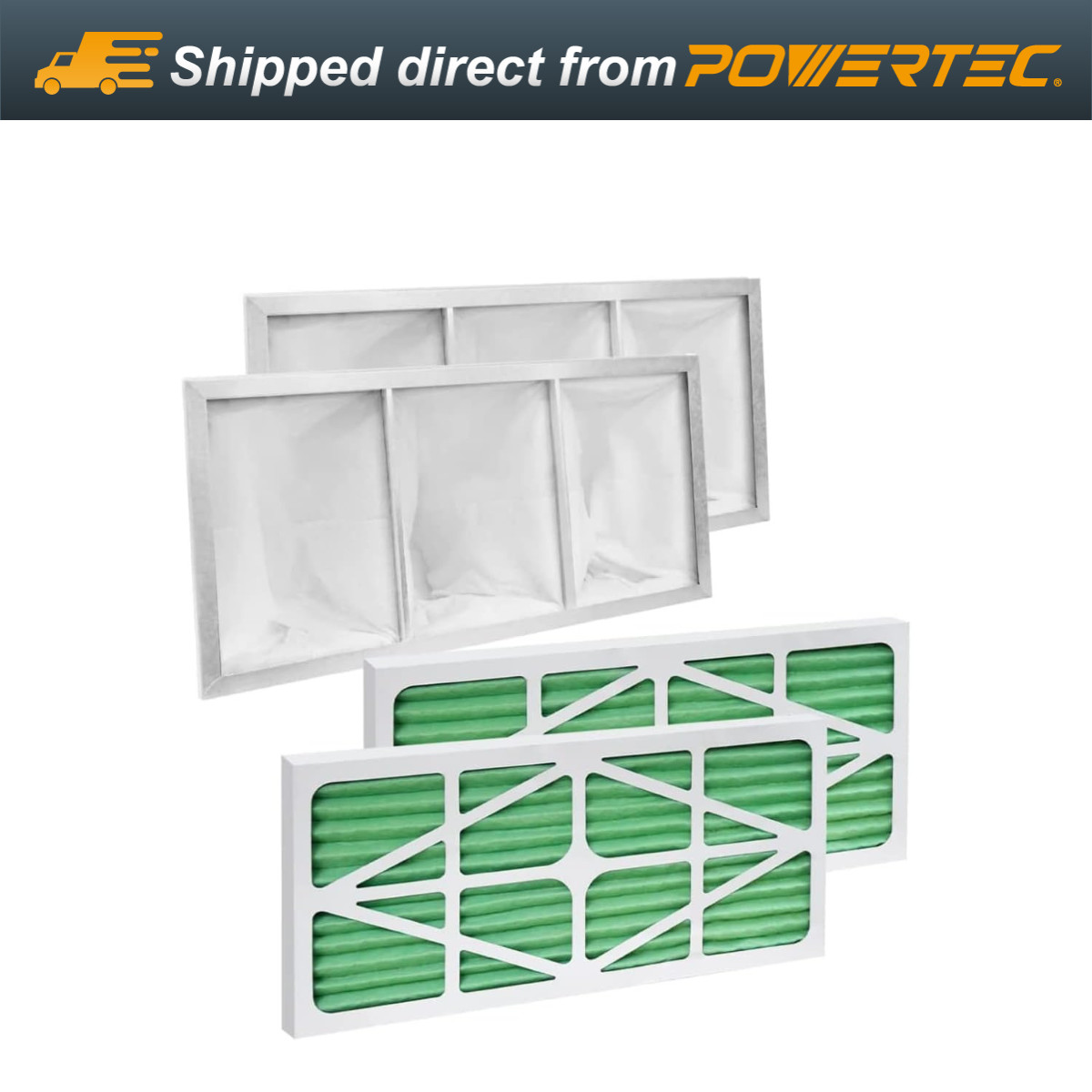 POWERTEC 4-PC Set Inner & Outer Filters for POWERTEC AF1044, AF1045 and WEN 3417 gallery