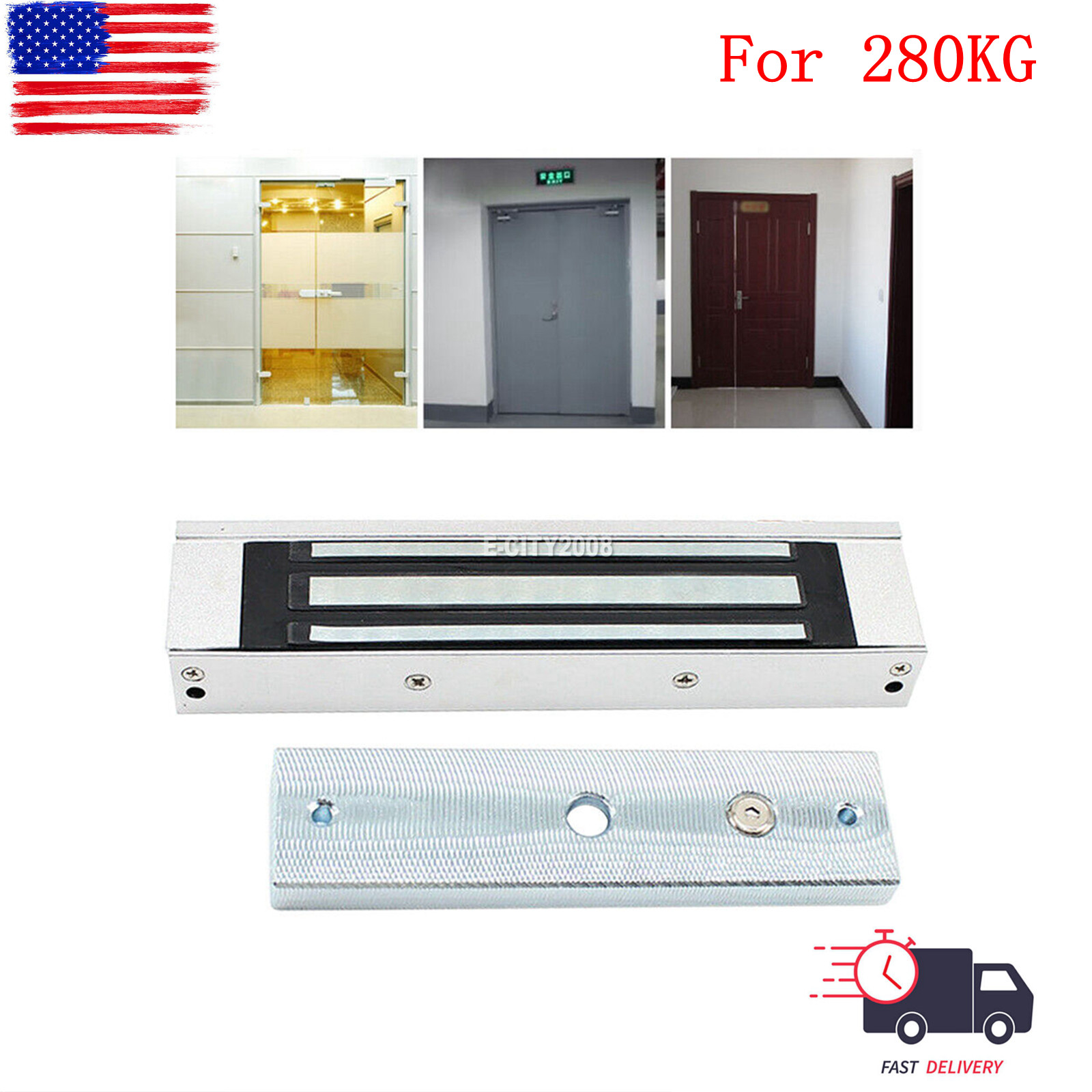 Electric Magnetic Lock Door Access Control System 600lb 280KG Holding Force 12V gallery