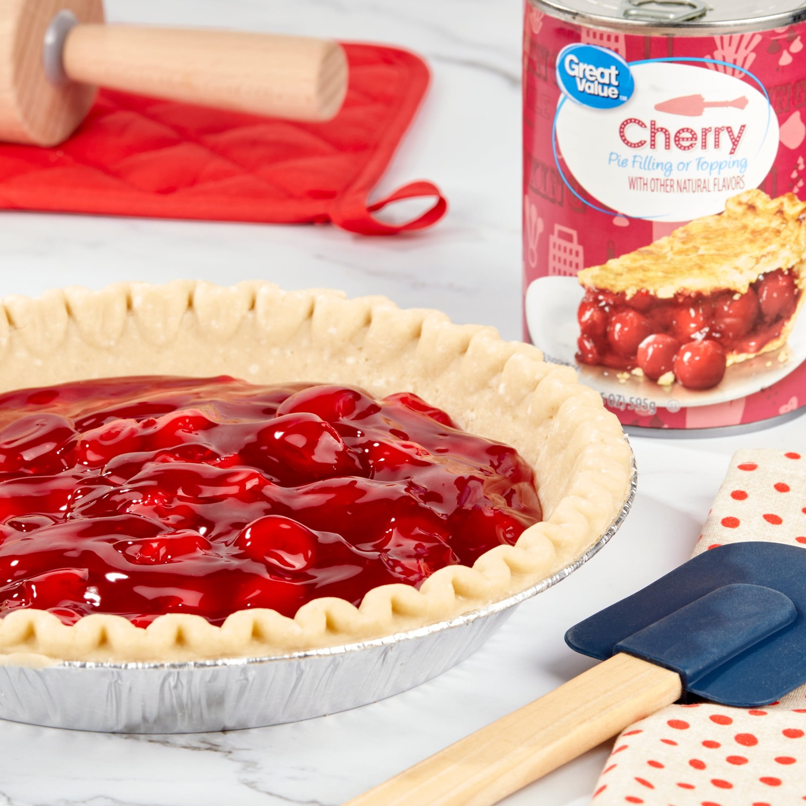 (6 pack) Great Value Cherry Pie Filling or Topping, 21 oz gallery