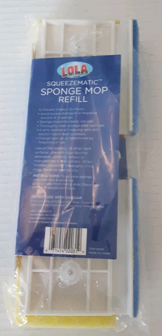 LOLA SqueezeMatic Butterfly Sponge Mop Refill, 9" Super Absorbent Head - 1 Count gallery