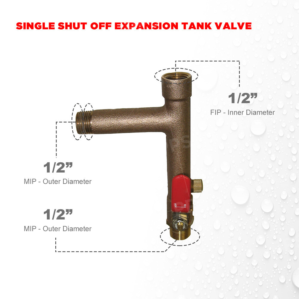 Midline valve Expansion Tank Isolator Valve with Drain, 1/2 in. MIP x FIP (5 PK) gallery