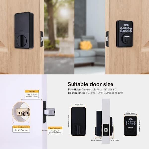 Defiant Electronic Keypad Deadbolt Matte Black Keyless ANSI Grade 3 gallery