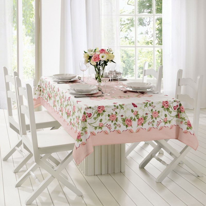 Pink Rose Decorative Printed 60 inch Round or Rectangle-tea party, kitchen table gallery