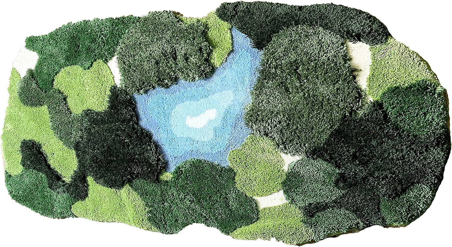 20x35 Inch 3D Moss Rug,Shag Carpet Leaf Area Bathroom Rugs Non Slip Bath Mat gallery