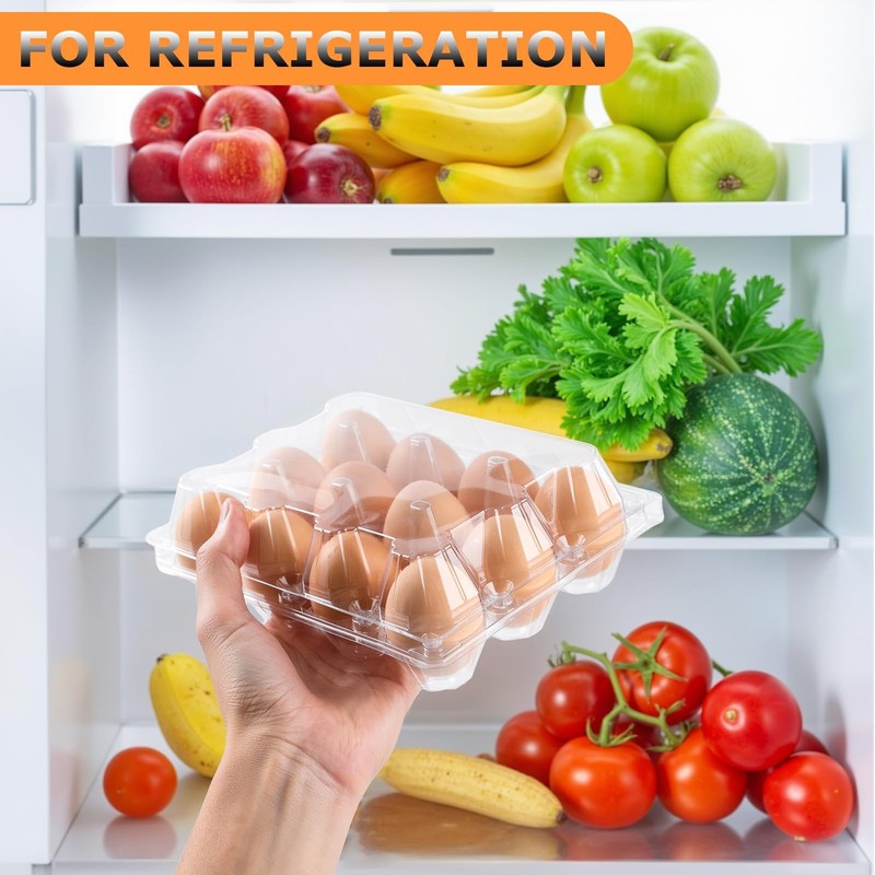 100 Pack Plastic Egg Cartons 12 Count Egg Cartons Cheap Bulk for Chicken Eggs... gallery