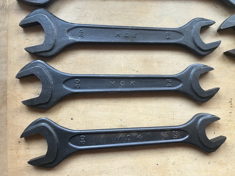 7 ASAHI, AIGO, MOK TOOLS Double Open End Wrenches SN 41-15mm Japan Machinist gallery