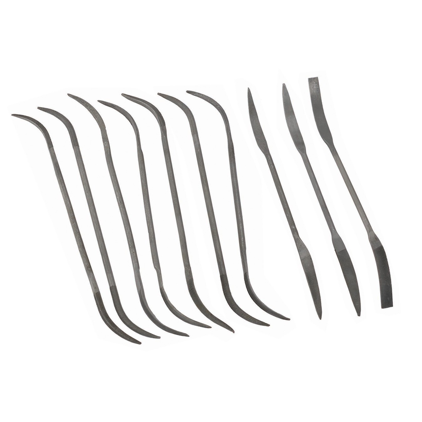 New KING 10pc Assorted Smooth Cut RIFFLER FILES, American Double Cut, Double End gallery