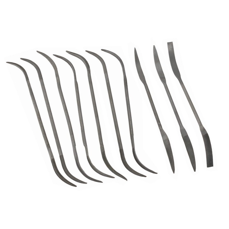 New KING 10pc Assorted Smooth Cut RIFFLER FILES, American Double Cut, Double End gallery