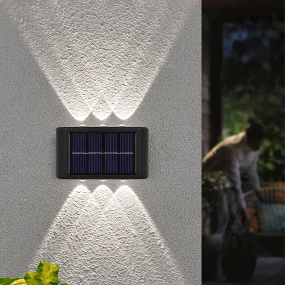1/2/4/6/8Pcs 6 LED Solar Wall Lights Outdoor Garden Pathway Fence Deck Step Lamp gallery