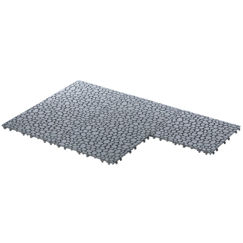 Interlocking Cobbled Stone Look Garden Pathway Tiles, Floor Grass Pavers, 5 Pack gallery