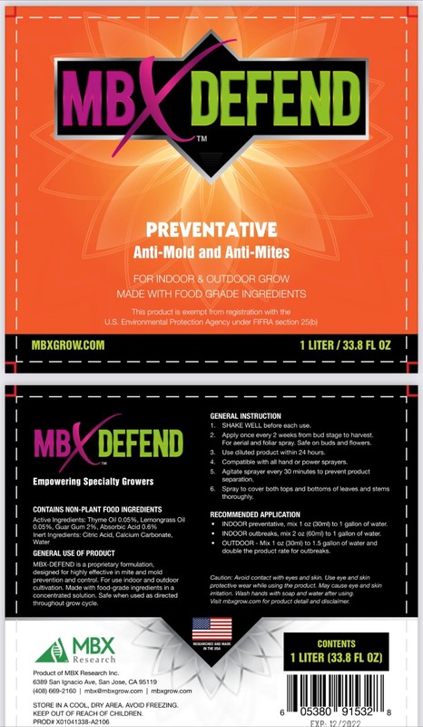 MBX DEFEND - Prevention and control Mites, Powdery Mildew, Aphids - CONCENTRATED gallery