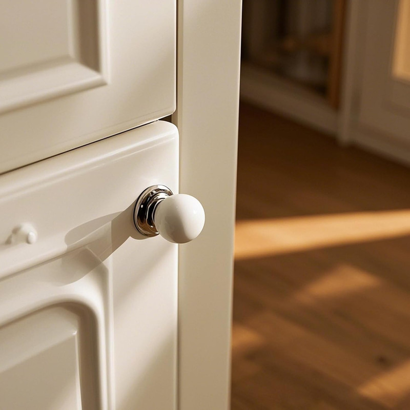 KEILEOHO 25 Pack Ceramic Cabinet Knobs, 1.26Inch/32Mm White Drawer Knobs with Sc gallery
