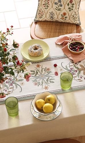 Designer Elegant Linen Table Runner 102 Inches, 12X102 Inches Serenity F gallery