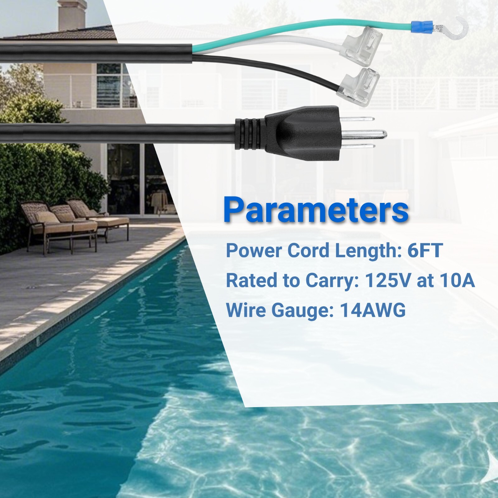 6FT Pool Pump Power Cord Replacement for Hayward Pool Pump Power Flo Catridge gallery