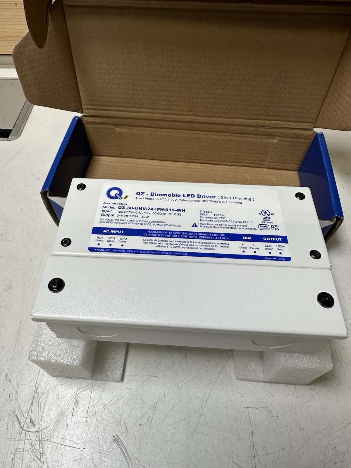 Q-tran Dimmable LED Driver (5 In 1 Dimming)Model QZ-30-UNV/24+PH/010-WH gallery