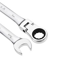 7mm Flex-Head Ratcheting Combination Wrench Metric 72 Teeth 12 Position Box End