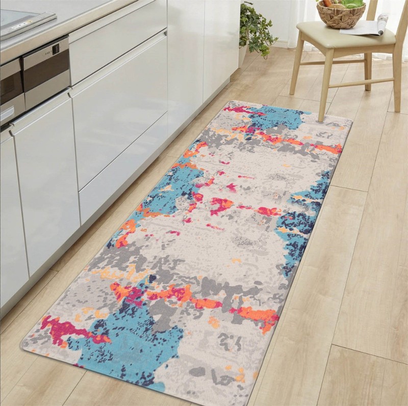 Rugshop Kitchen Mats Transitional Abstract Anti-Fatigue Standing Bath Mat 18x47 gallery