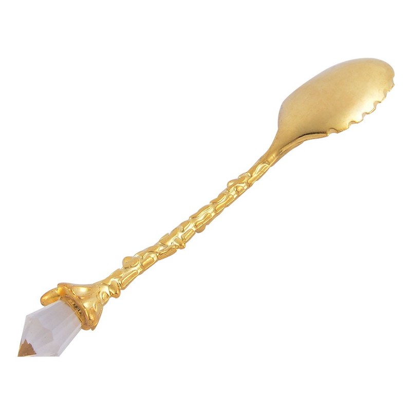 Stainless Steel Flower Pattern Mini Dessert Coffee Tea Spoon Gold gallery