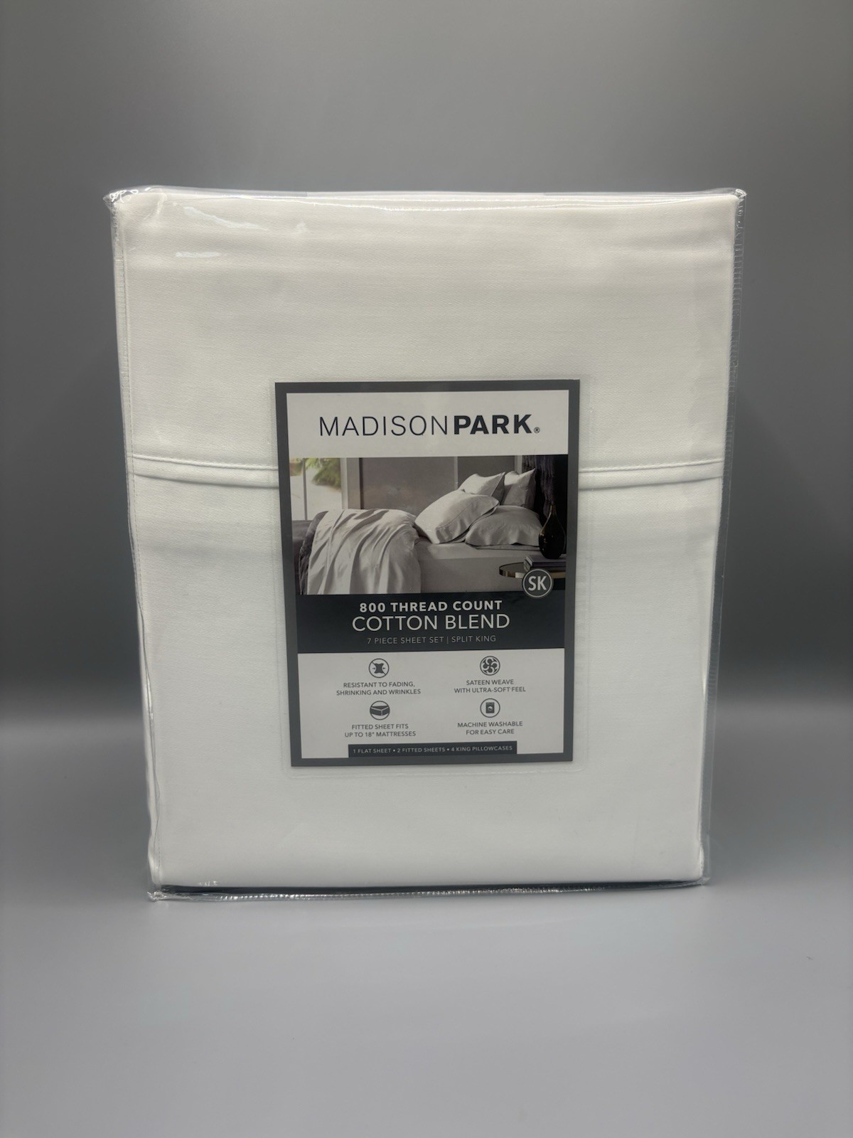 Madison Park 800 Thread Count Cotton Blend Sateen 7Pc. Sheet Set, Split King gallery