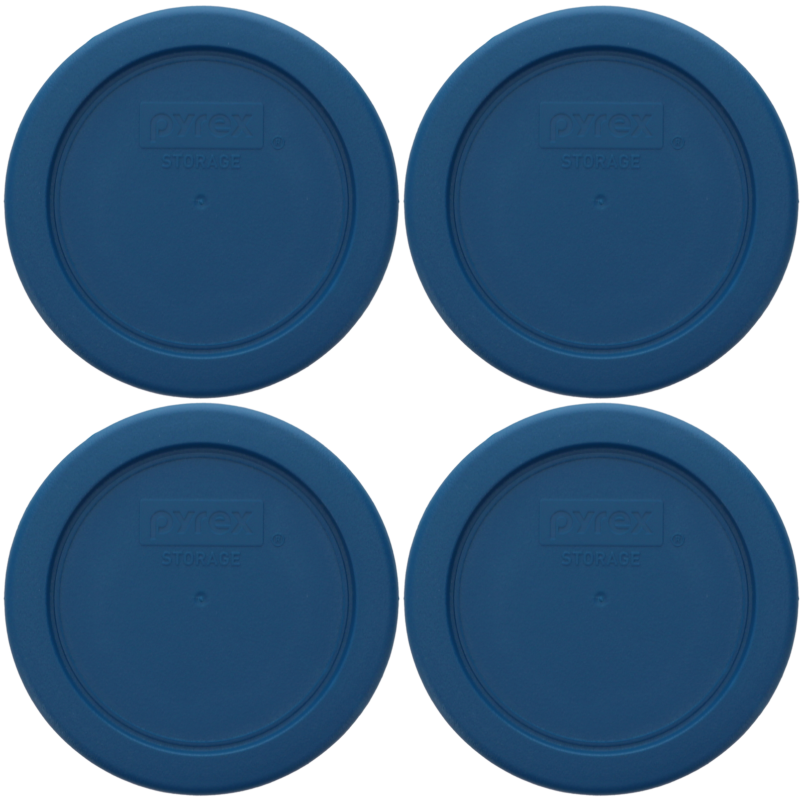 Pyrex 7202-PC Blue Spruce Round Plastic Replacement Storage Lid Cover (4-Pack) gallery