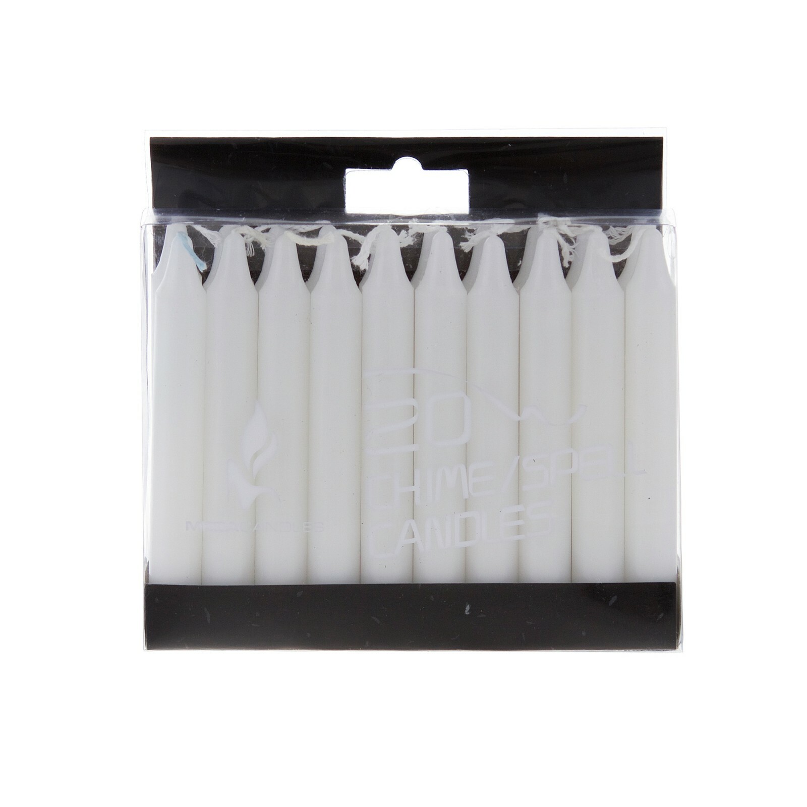 Mega Candles - Unscented 4" Chime / Spell Taper Candles - White, Set of 20 gallery
