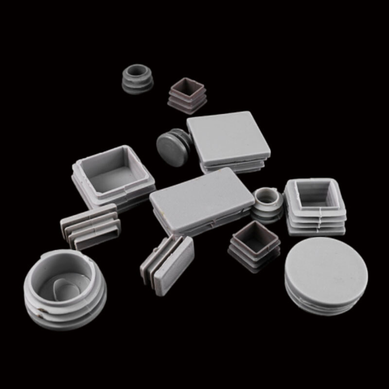 Plastic Grey Blanking End Caps Round / Rectangular Tubing Insert Plug Bung gallery