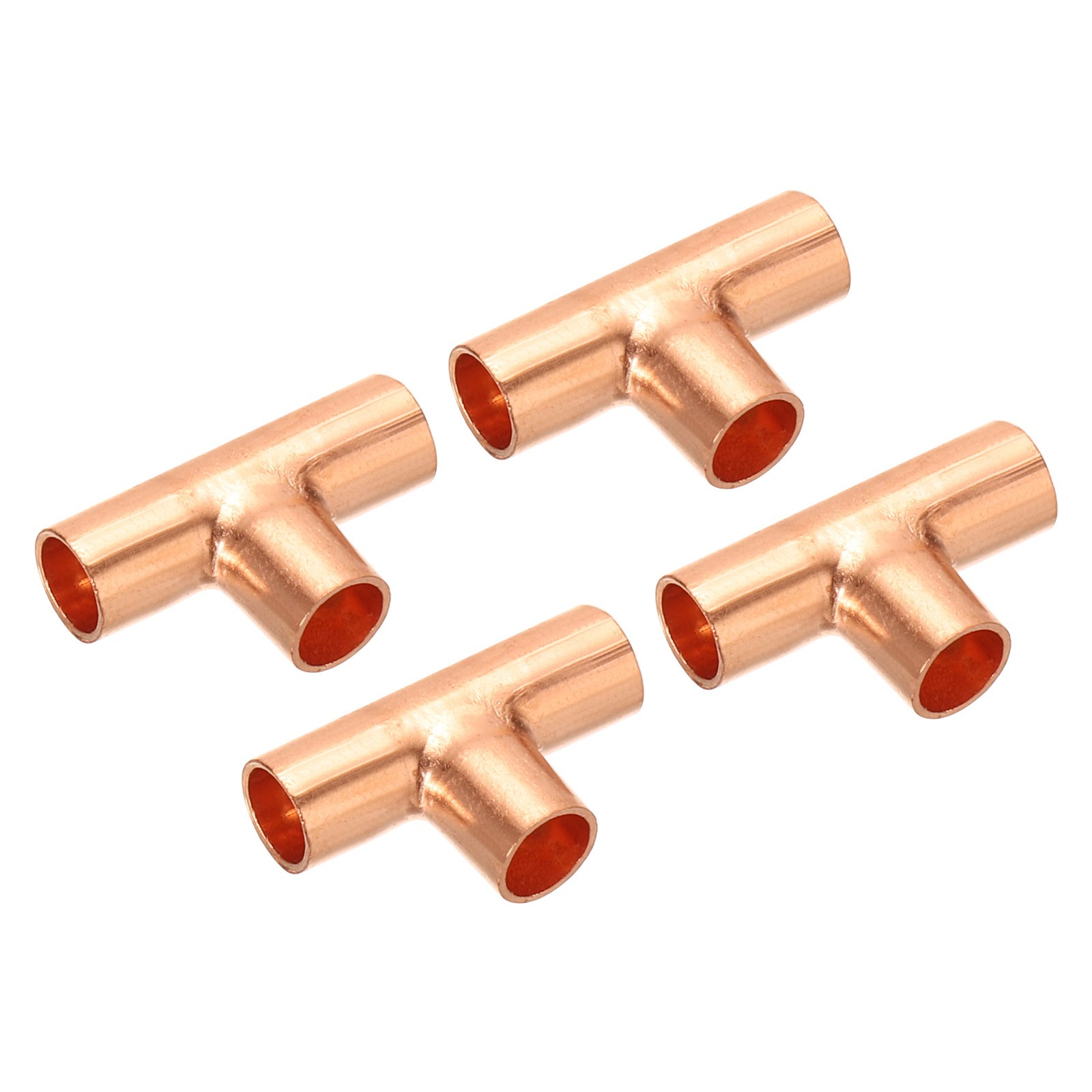 4Pcs 1/4" ID Tee Copper Fitting 3 Way Welding Joint Pressure Sweat Connection gallery
