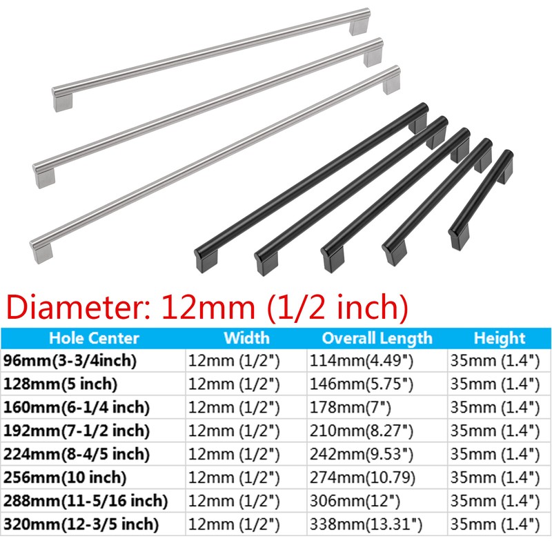 1-30Pack Kitchen Cabinet Pulls Stainless Steel Cupboard Door Drawer Bar Handles gallery