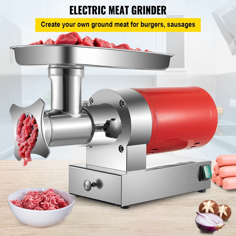 VEVOR Electric Meat Grinder Machine Electric Meat Mincer 661 Lbs/Hour 1100W Red gallery
