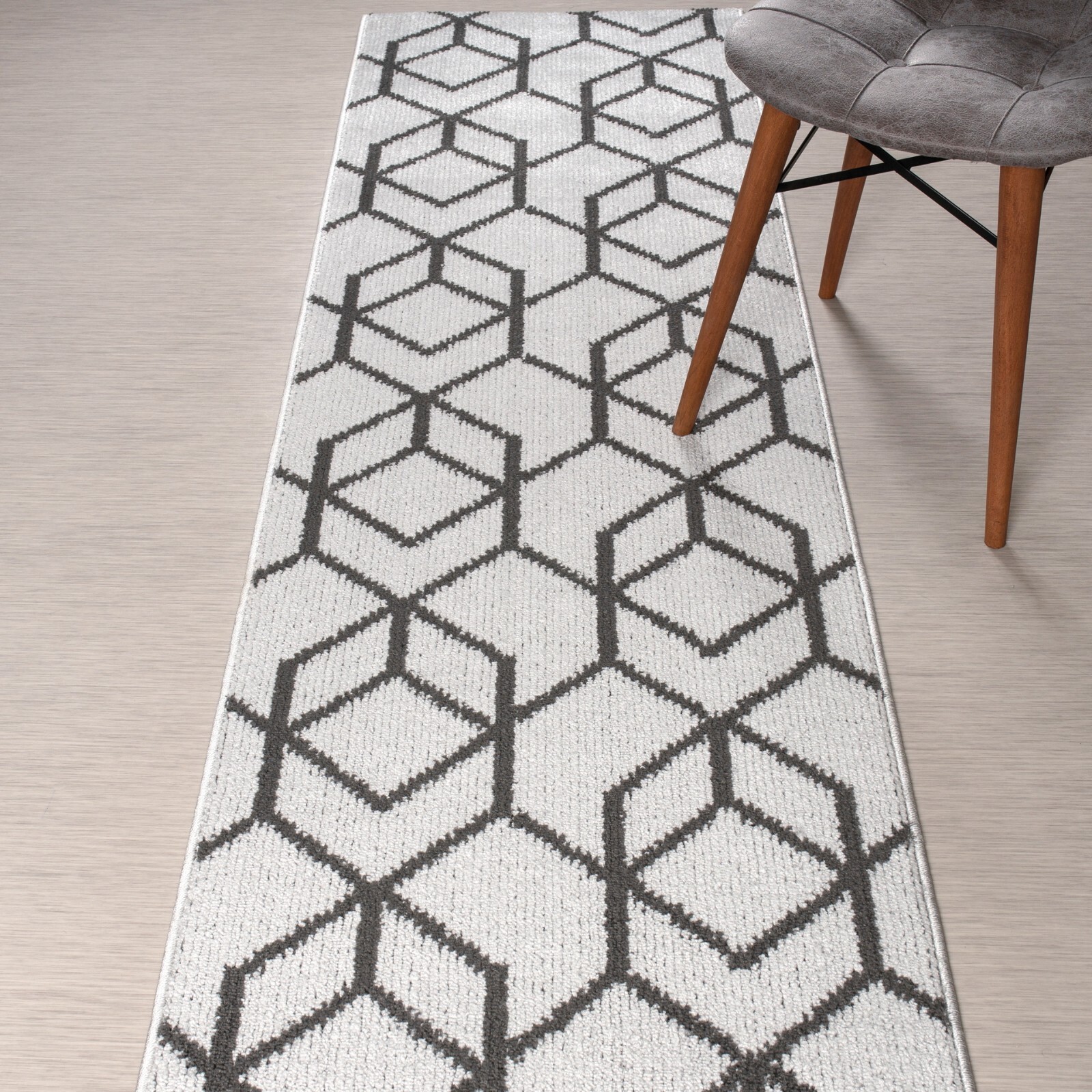 Custom Cut Carpet Runner Rug, Non Skid, 26 Wide X Your Choice of Length, Silver gallery