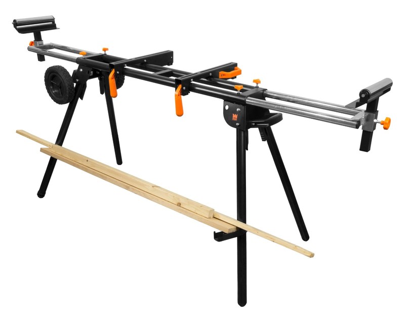 WEN MSA330 Collapsible Rolling Miter Saw Stand with 3 Onboard Outlets gallery