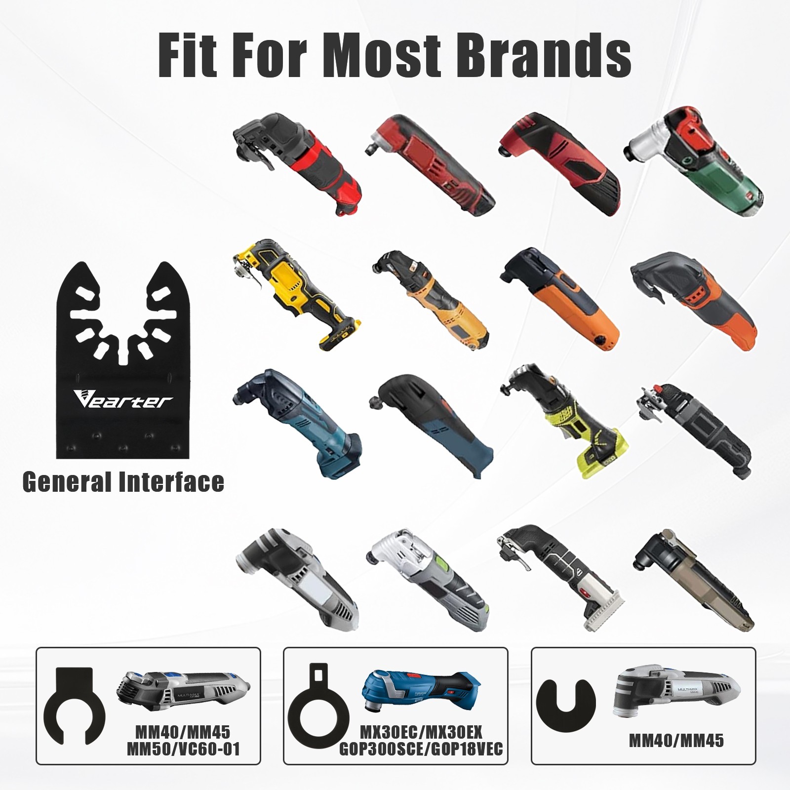 Vearter 5Pcs 44mm Bi-Metal Multi Tool Oscillating Saw Blade Wood Metal Cutter gallery