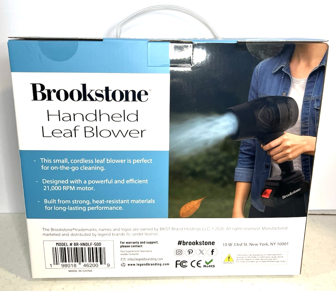NIB BROOKSTONE HANDHELD LEAF & DEBRIS BLOWER 21,000 RPM RECHARGABLE BATTERY gallery