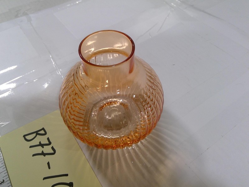 Room Essentials Orange Glass Table Vase Bulb Shape Striped Decorative Home Decor gallery