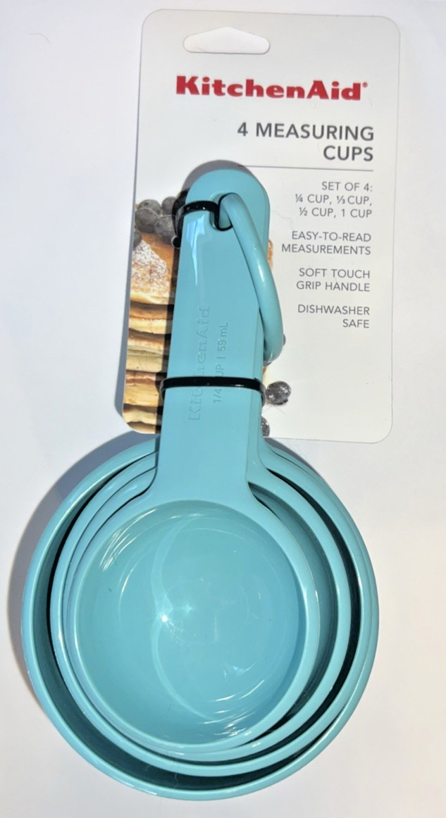 KitchenAid 4 Pc Measuring Cups Set Aqua Sky New NWT 1, 1/2, 1/3, 1/4 Cup gallery