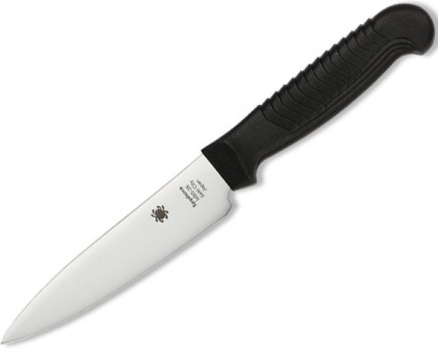 SPYDERCO Kitchen Utility Knife 4.5" Plain Black Polypropylene Handle K05PBK NEW gallery
