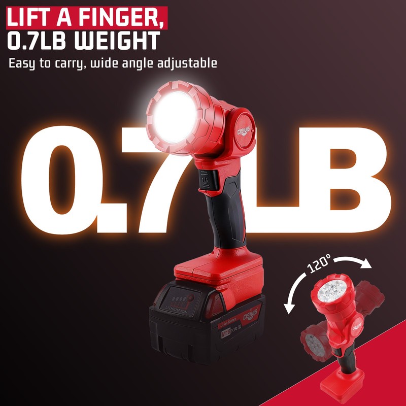 CISIVIS LED Flashlight Cordless Led Work Light Compatible Milwaukee M18 Battery gallery