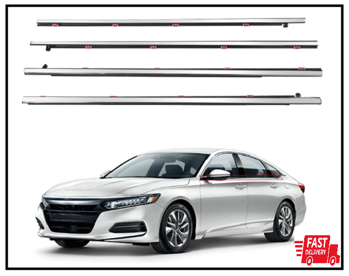 4 PACK Car Outer Door Window Moulding Trim Seal Belt For Honda Accord 2013-2018 gallery