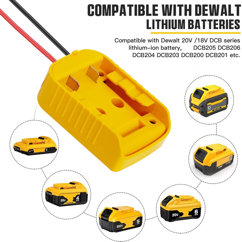 DIY Power Wheels Connector Adapter Compatible With Dewalt 18V 20V Battery Dock gallery