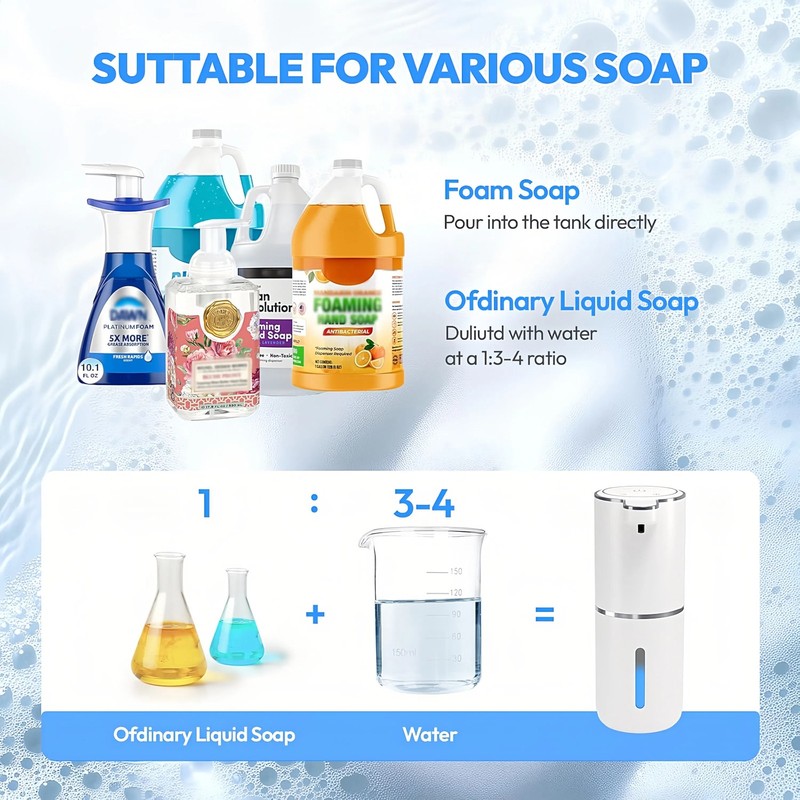 2 Pack Automatic Soap Dispenser, Foaming Soap Dispenser for Bathroom & Kitchen gallery