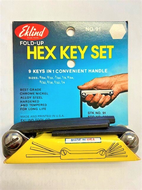 EKLIND HEX KEY SET #91 / FOLD UP 9 KEYS IN 1 CONVENIENT HANDLE EDP:20911 gallery