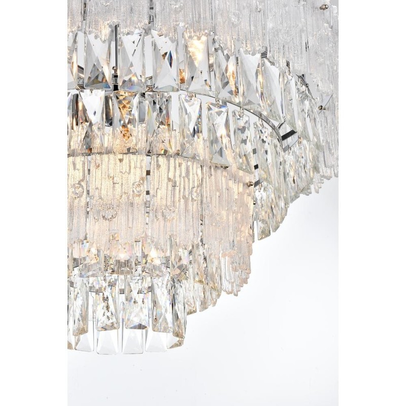 Crystal Chandelier Flush Mount Chrome Living Dining Room Foyer Light Fixture 25" gallery