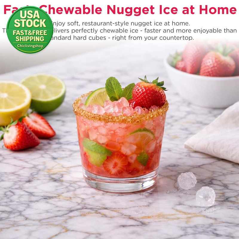 Frigidaire Countertop Nugget Ice Maker 33Lbs Daily Auto Self Cleaning White gallery