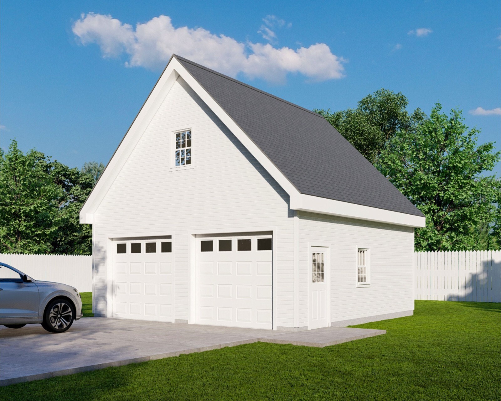 24' x 24' Two Car Garage, Detached Garage, 576 Sq Ft, 9 ft Walls, Attic Room gallery